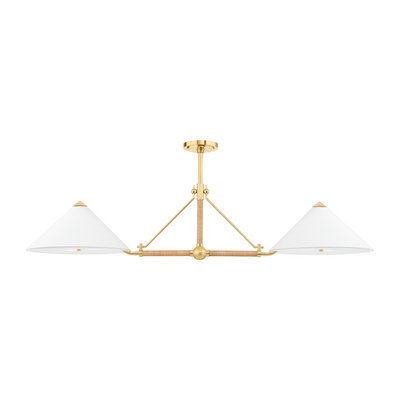 Hudson Valley Lighting Williamsburg 4 Light 57 inch Aged Brass Island Light Ceiling Light