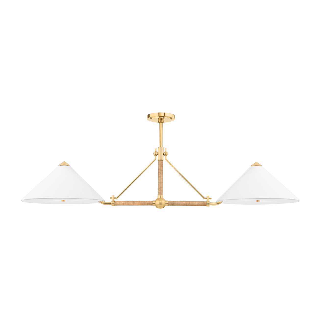 Hudson Valley Lighting Williamsburg 4 Light 57 inch Aged Brass Island Light Ceiling Light