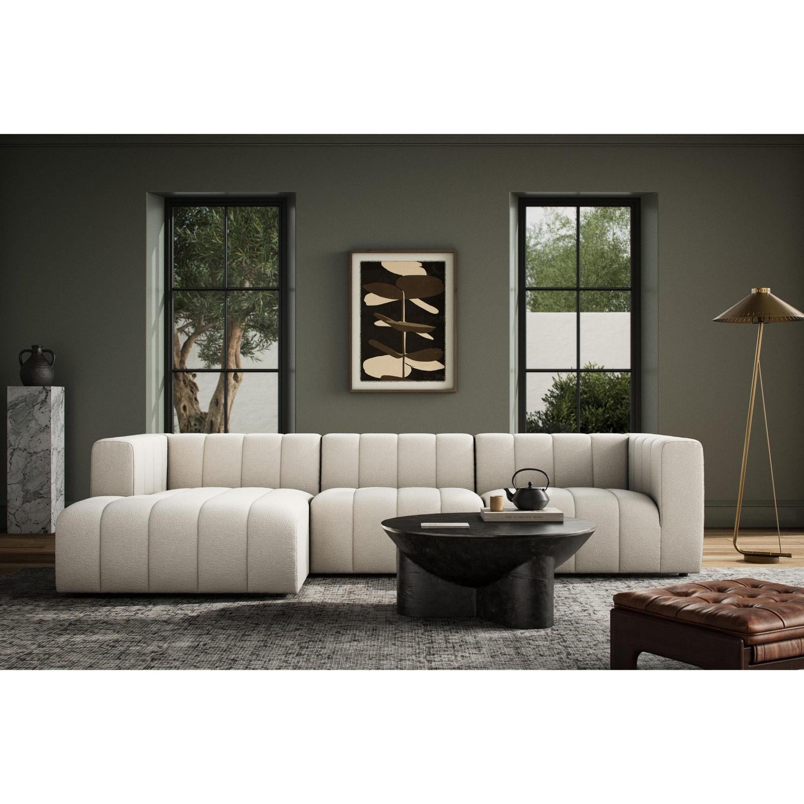 Four Hands Langham Channeled 3-Piece Sectional