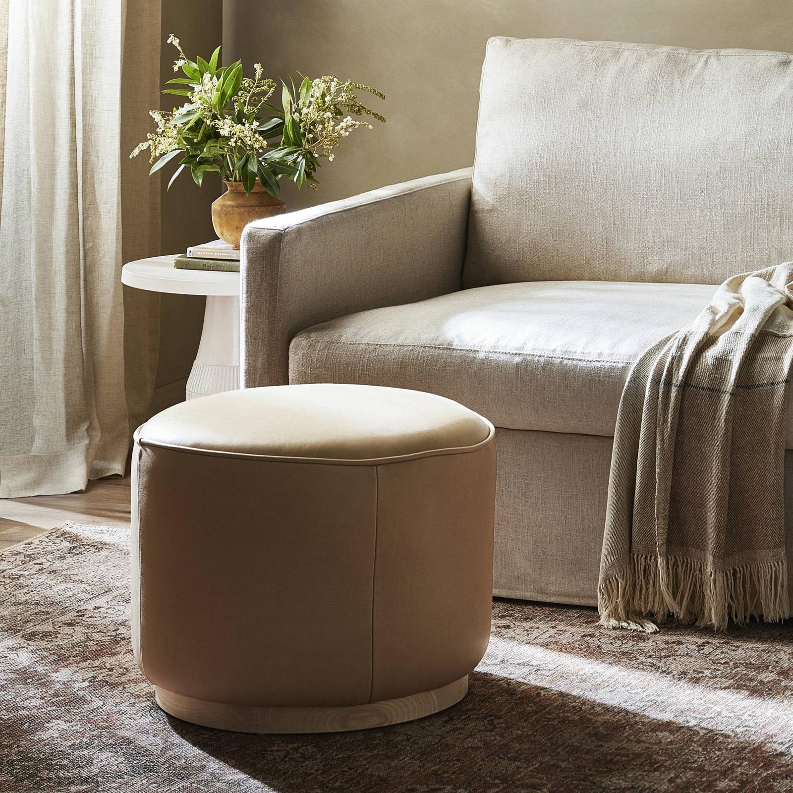 Four Hands Sinclair Round Ottoman