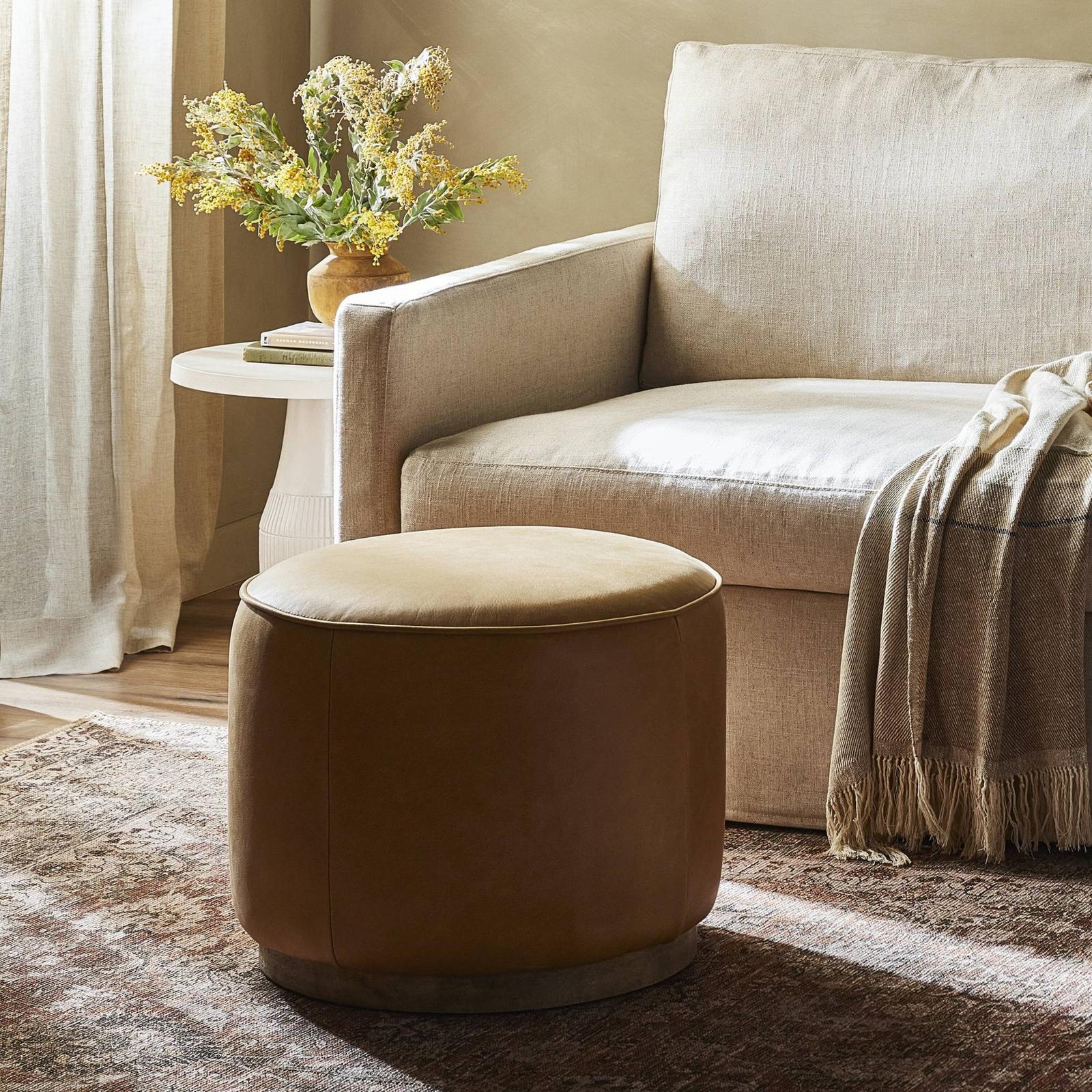 Four Hands Sinclair Round Ottoman