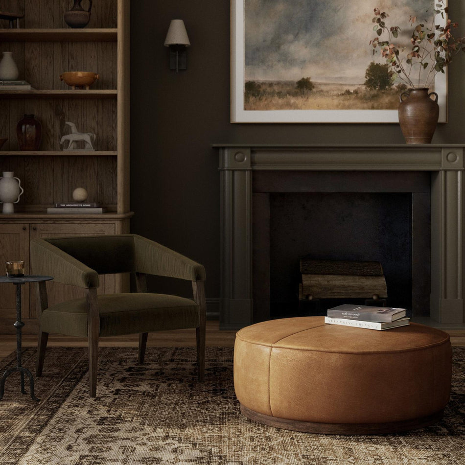 Four Hands Sinclair Large Round Ottoman