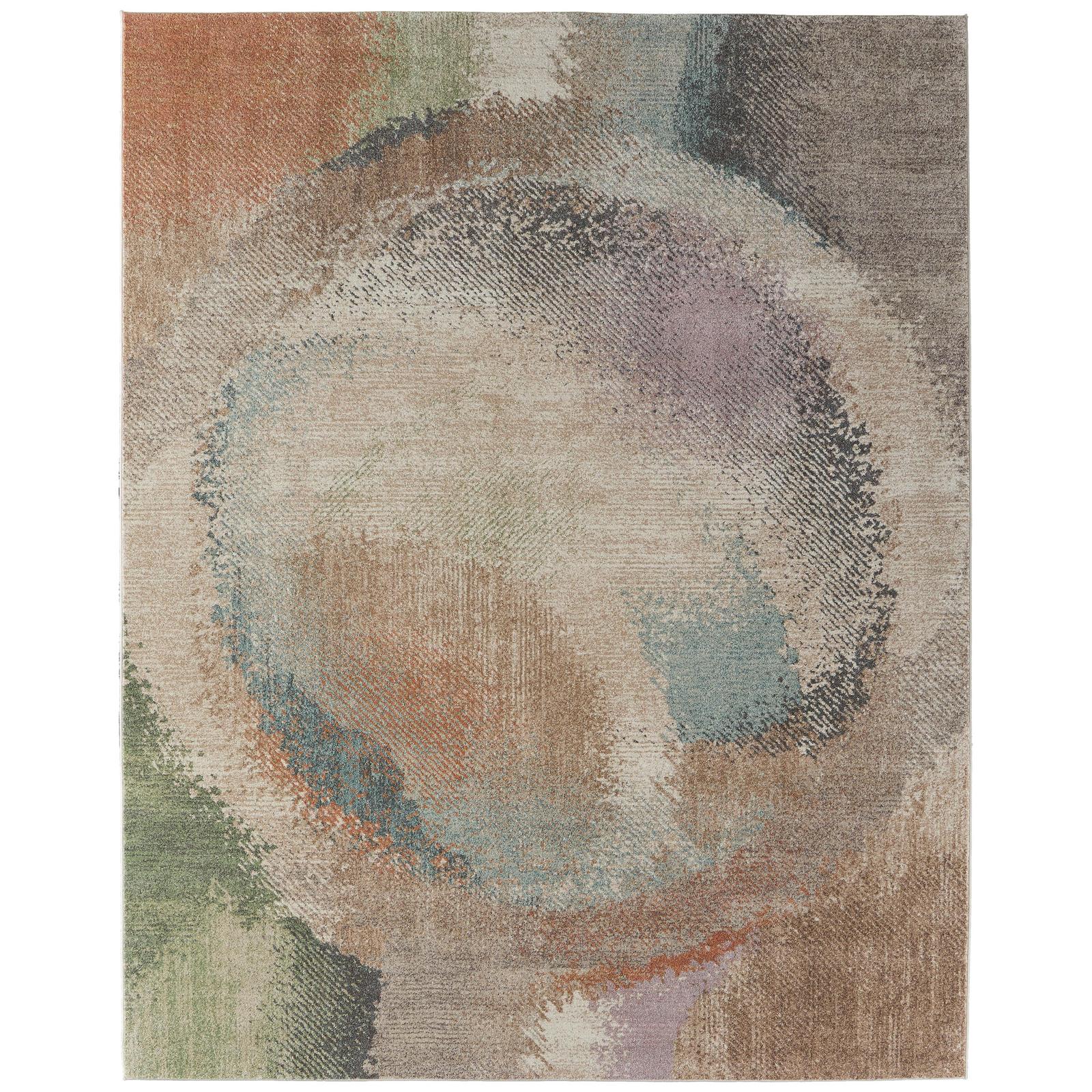Feizy Eden 39QTF Modern Abstract Rug in Brown/Tan/Blue