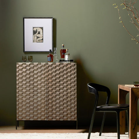 Raffael Bar Cabinet-Carvd Stonewash Grey