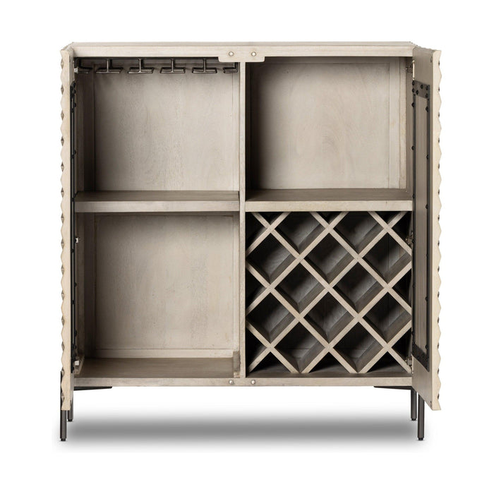 Raffael Bar Cabinet-Carvd Stonewash Grey