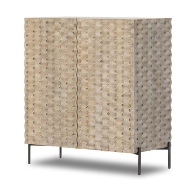 Raffael Bar Cabinet-Carvd Stonewash Grey