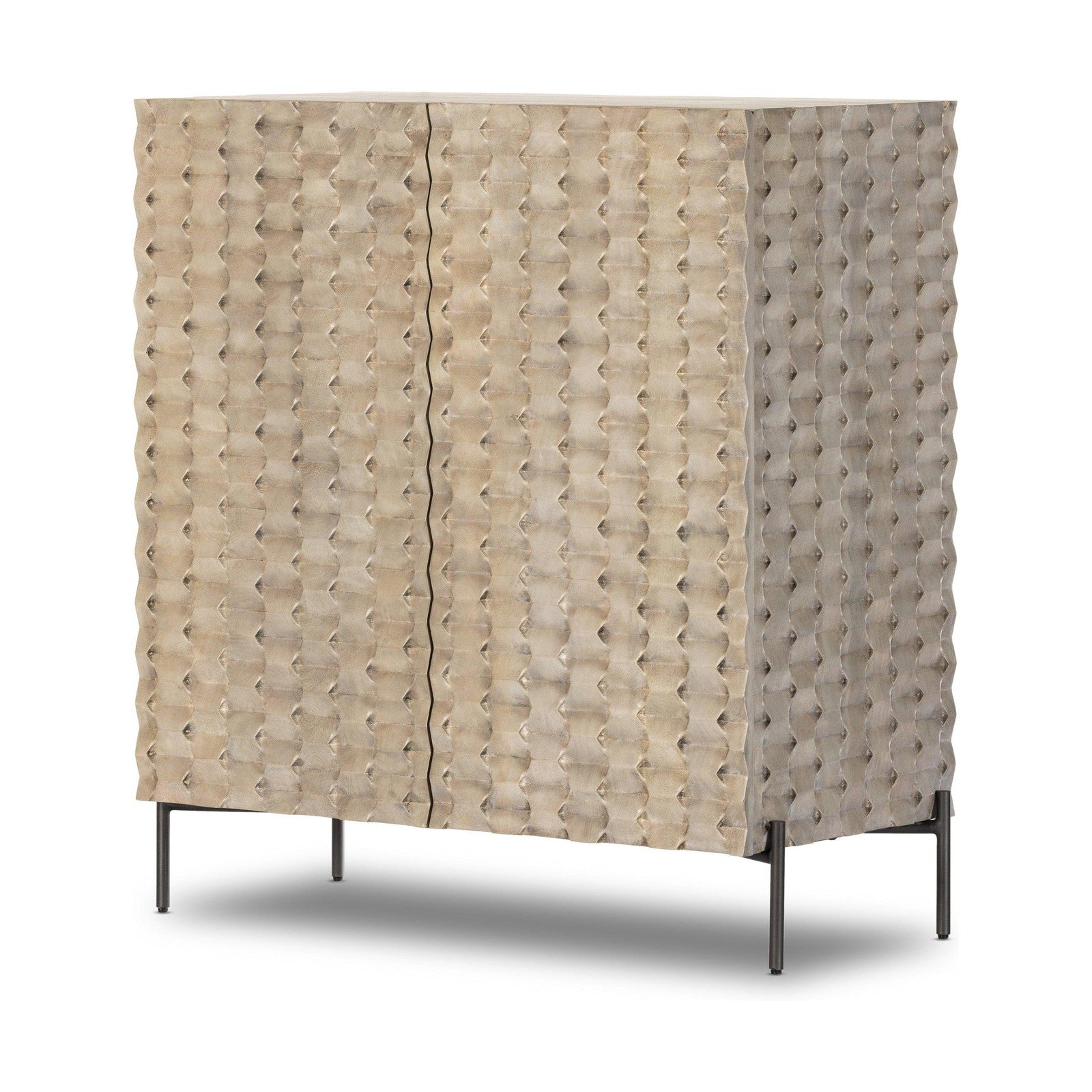Raffael Bar Cabinet-Carvd Stonewash Grey