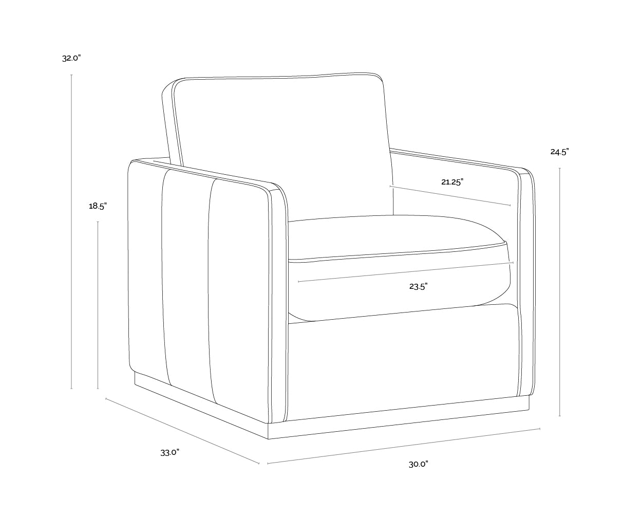 Sunpan Portman Swivel Lounge Chair