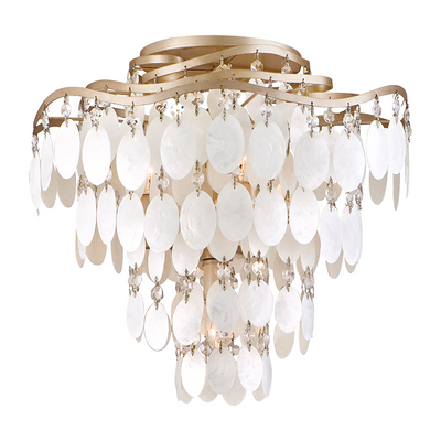 Corbett Dolce 4 Light Champagne Leaf Semi Flush Ceiling Light
