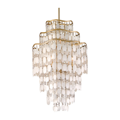 Corbett Dolce 7 Light Champagne Leaf Chandelier Ceiling Light