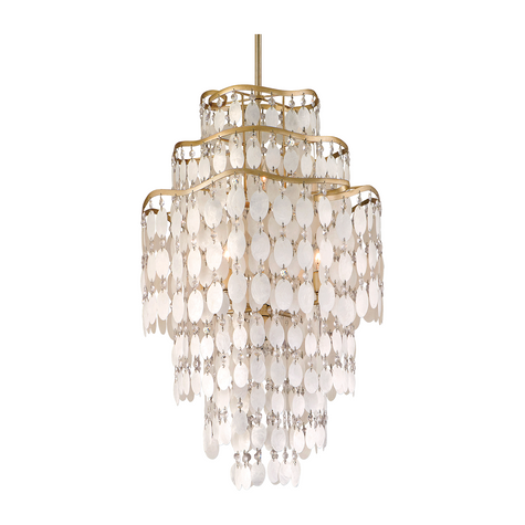 Corbett Dolce 7 Light Champagne Leaf Chandelier Ceiling Light