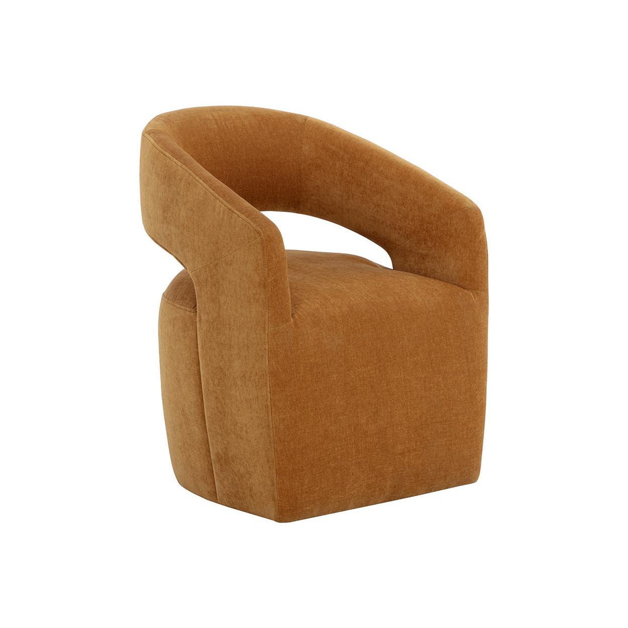 Sunpan Lloret Wheeled Dining Armchair, Amber