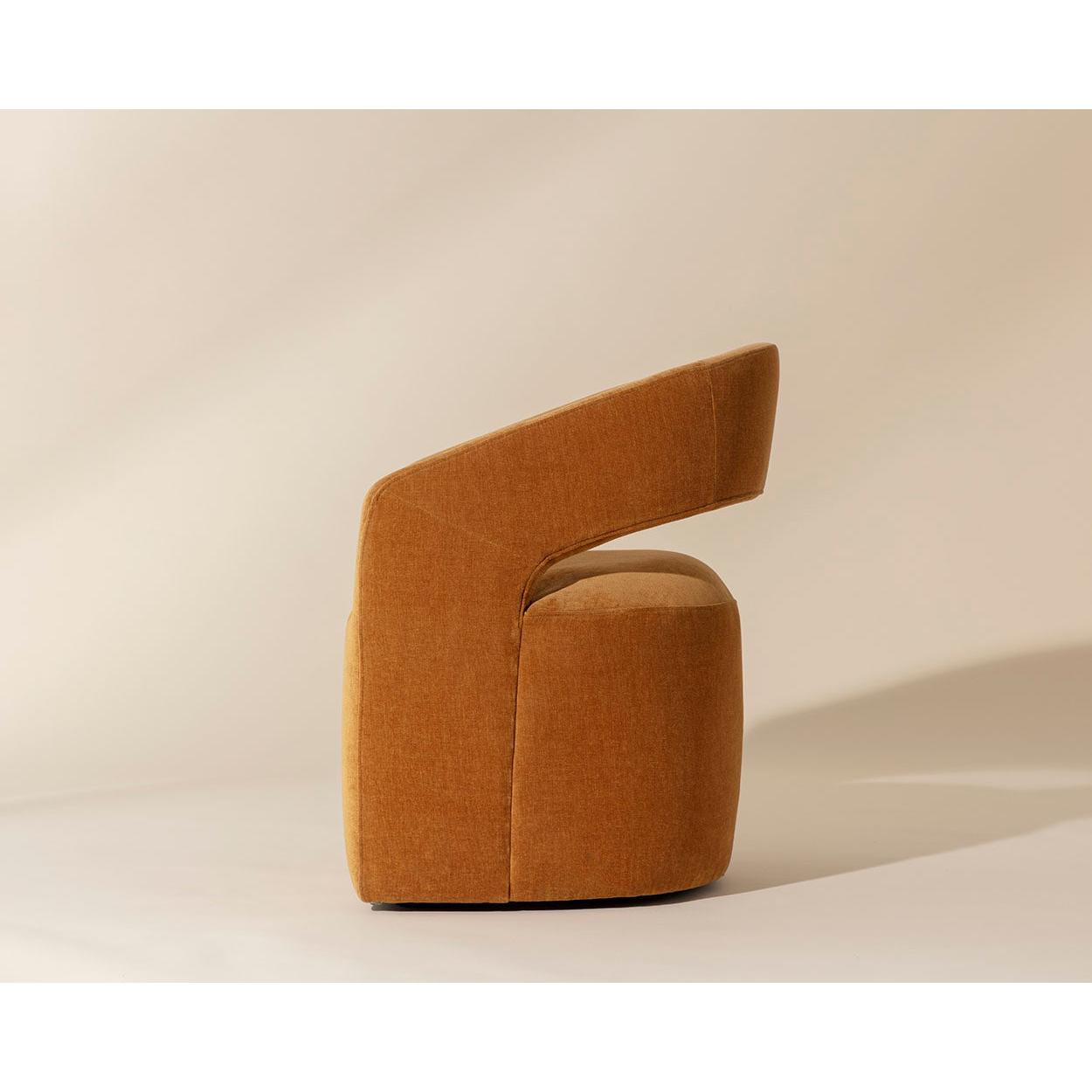 Sunpan Lloret Wheeled Dining Armchair, Amber