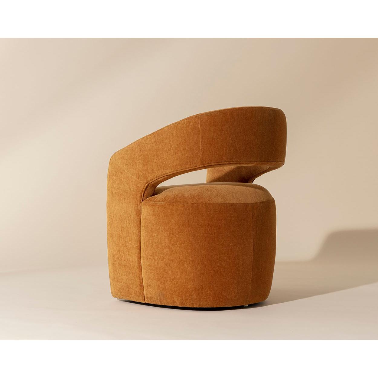 Sunpan Lloret Wheeled Dining Armchair, Amber