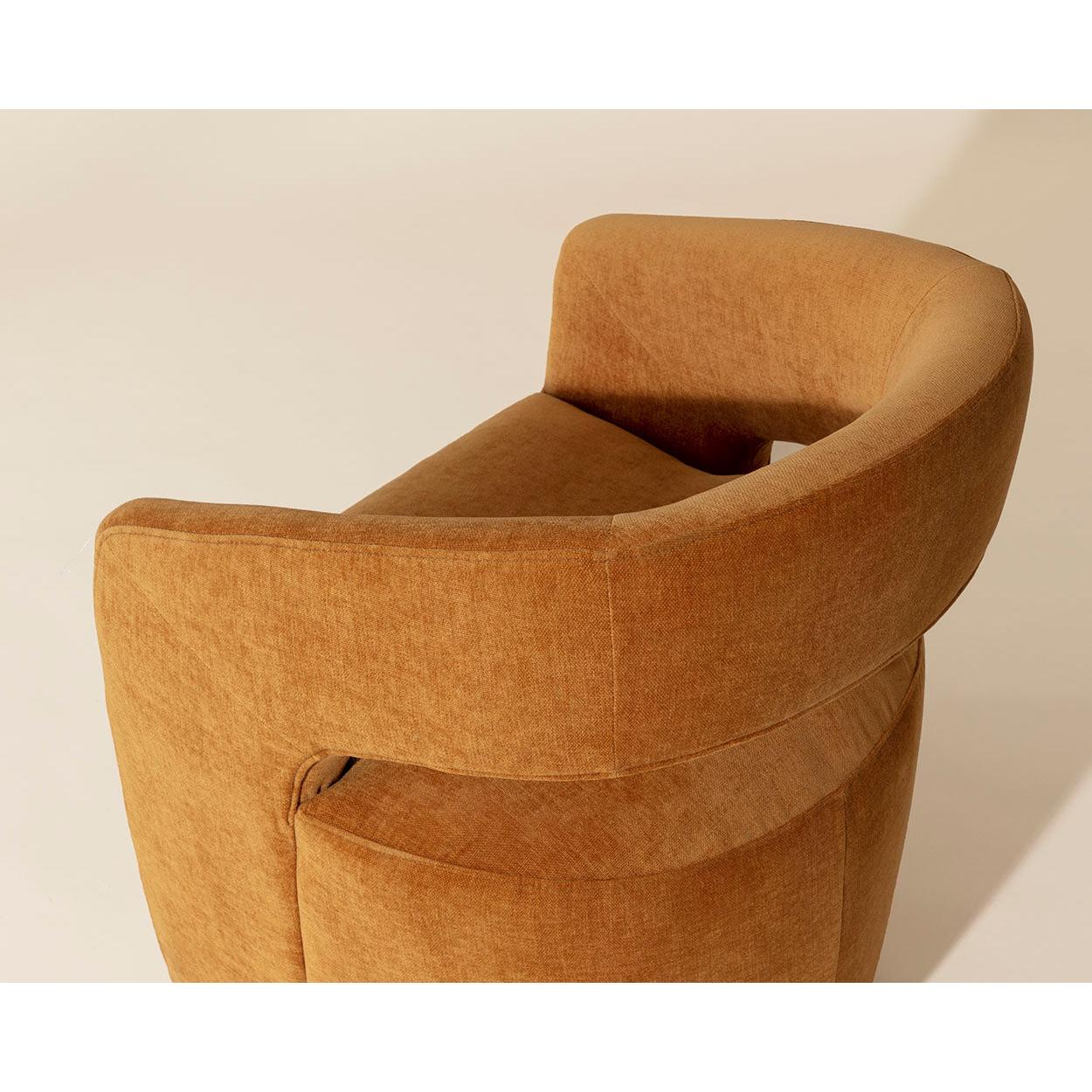 Sunpan Lloret Wheeled Dining Armchair, Amber
