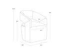 Sunpan Lloret Wheeled Dining Armchair