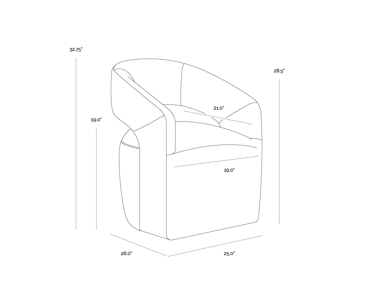 Sunpan Lloret Wheeled Dining Armchair