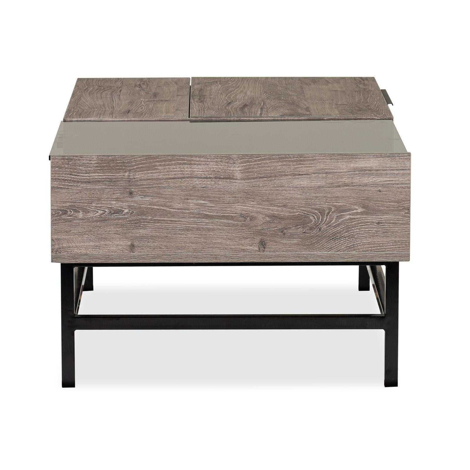Magnussen Home Fenwick Whitetail Brown And Smoke Glass Rectangular Lift Top Cocktail Table