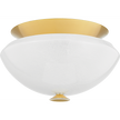 Hudson Valley Lighting Pawtucket 2 Light 15 inch Aged Brass/Soft White Flush Mount Ceiling Light