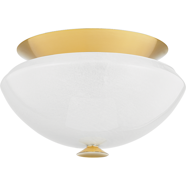 Hudson Valley Lighting Pawtucket 2 Light 15 inch Aged Brass/Soft White Flush Mount Ceiling Light