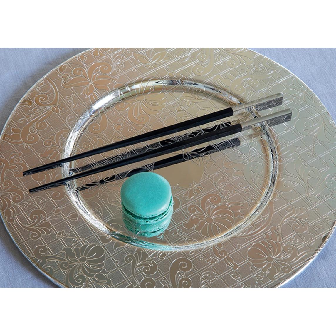 Christofle Jardin d'Eden Silver Plated Black Japanese Chopsticks