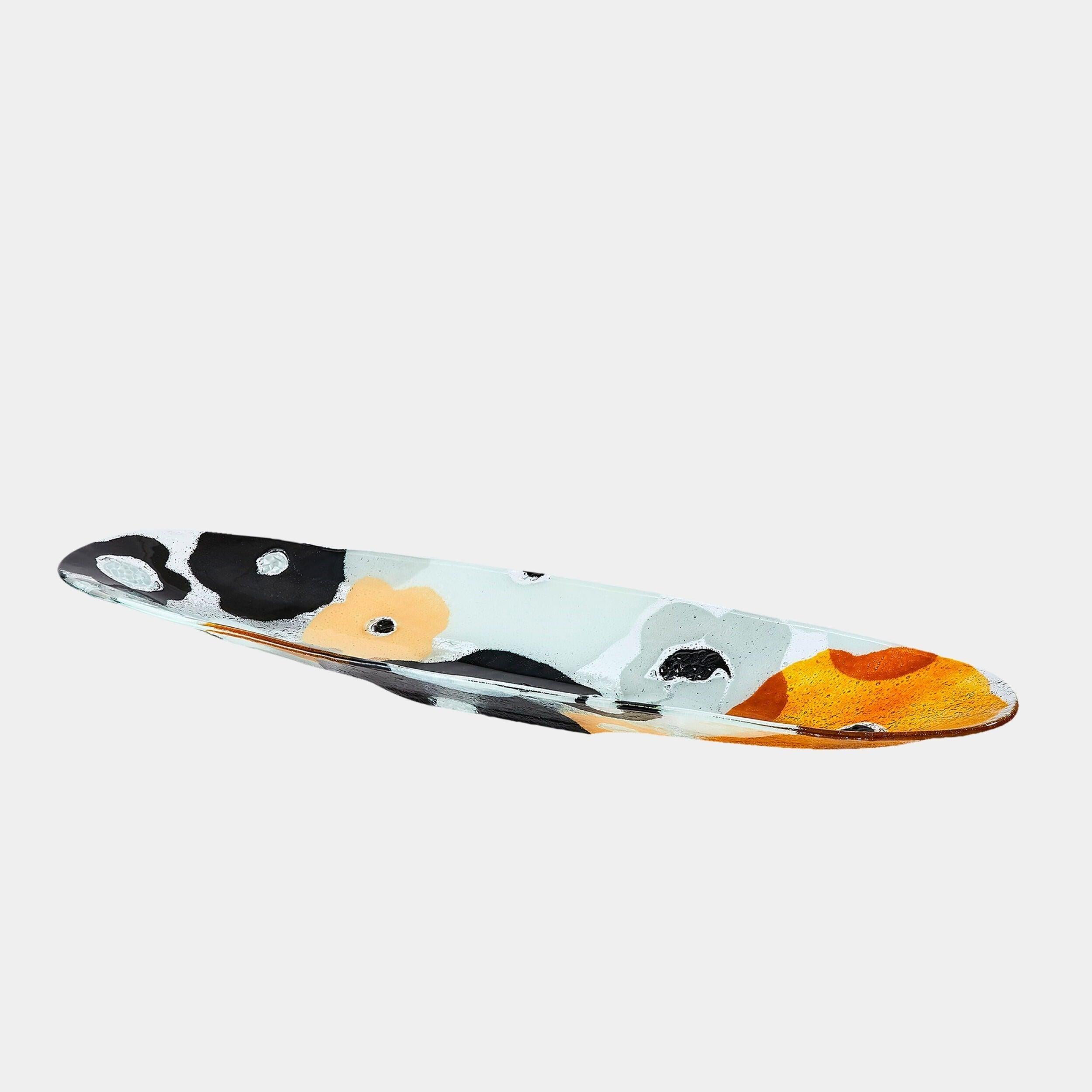 Global Views Fused Floral Boat Bowl