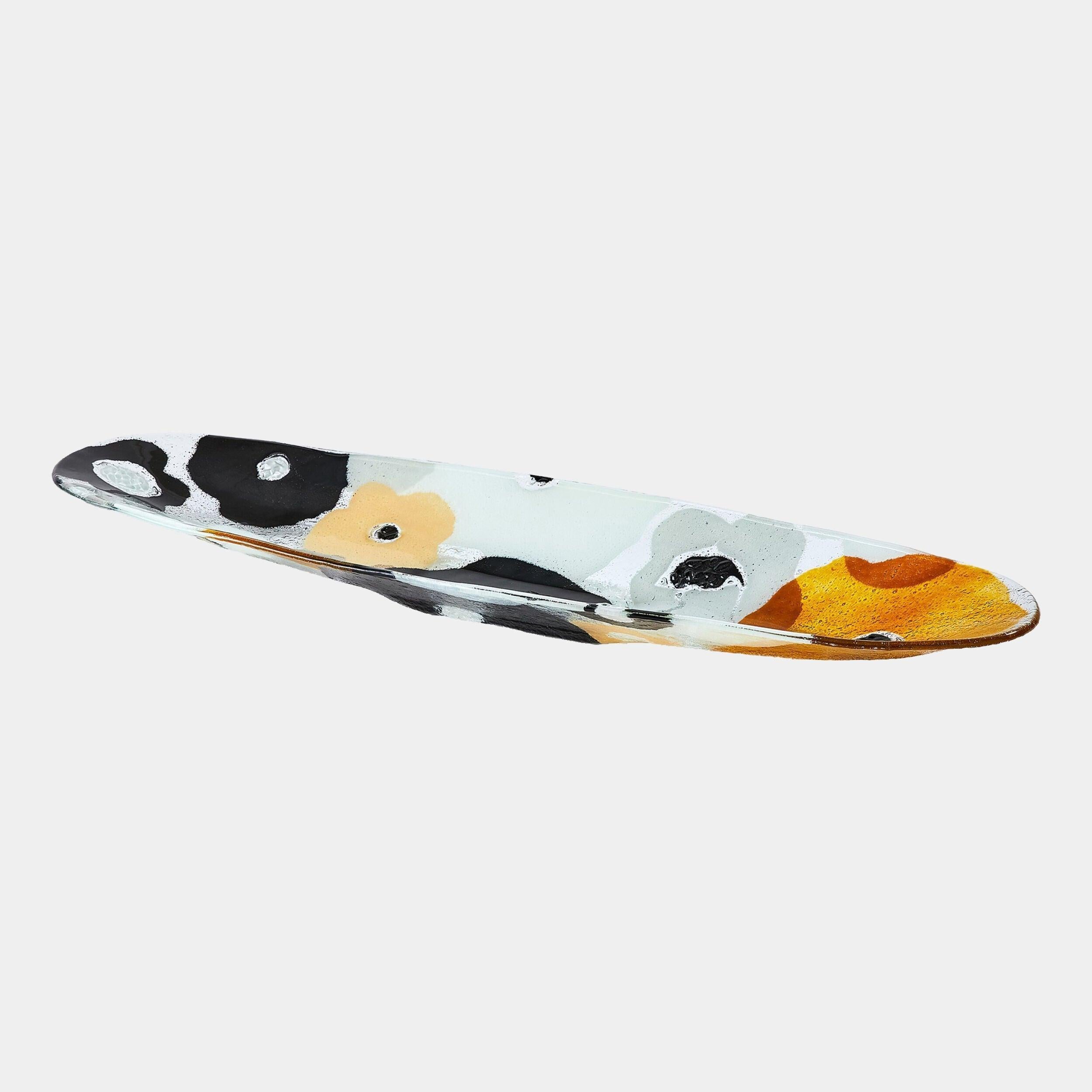 Global Views Fused Floral Boat Bowl
