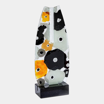 Global Views Fused Floral Flat Vase
