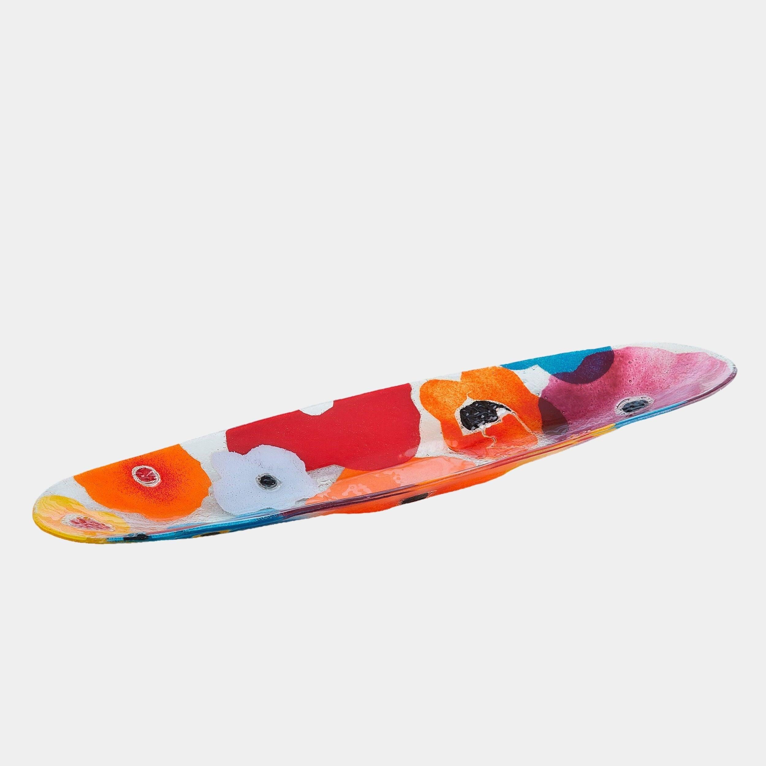 Global Views Fused Floral Boat Bowl