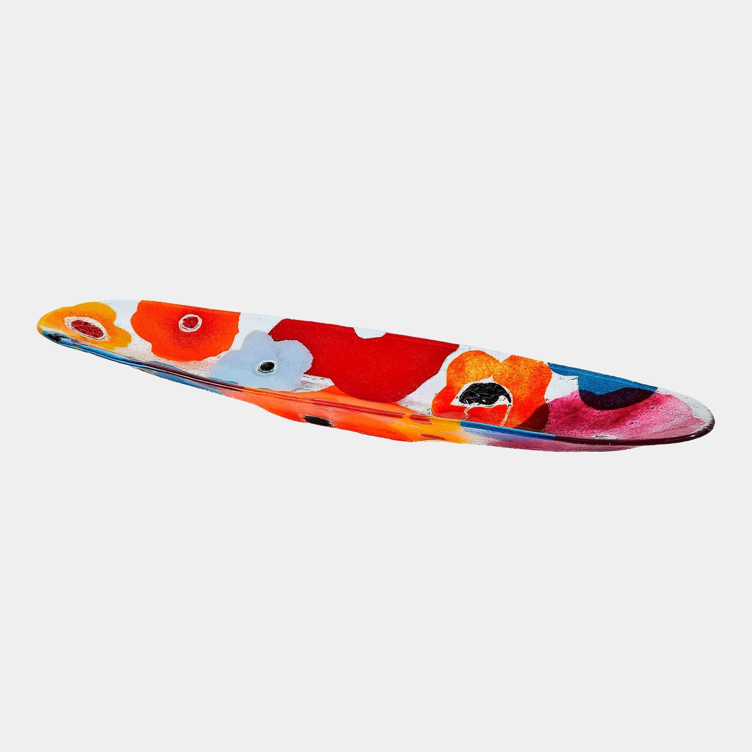 Global Views Fused Floral Boat Bowl