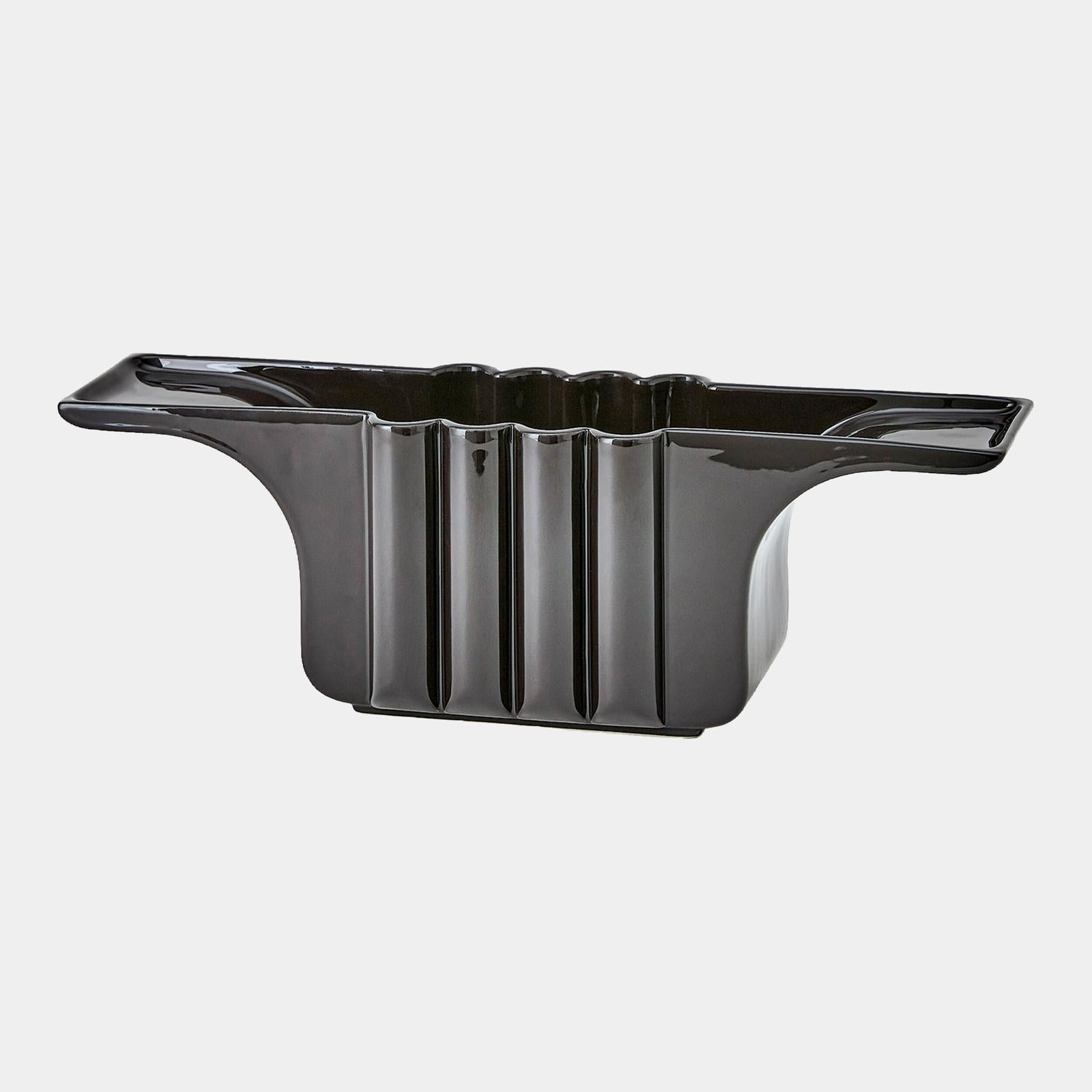 Global Views Black Flying Column Vase and Bowl