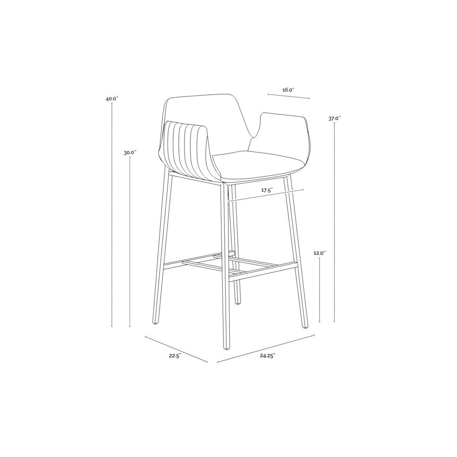 Sunpan Lucano Barstool