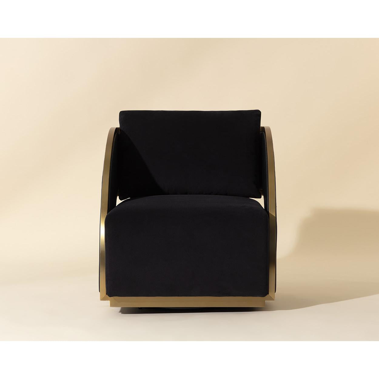 Sunpan Baz Swivel Black Lounge Chair