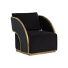 Sunpan Baz Swivel Black Lounge Chair