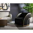 Sunpan Baz Swivel Black Lounge Chair