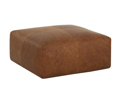 Sunpan Elio Ottoman - Cognac Leather