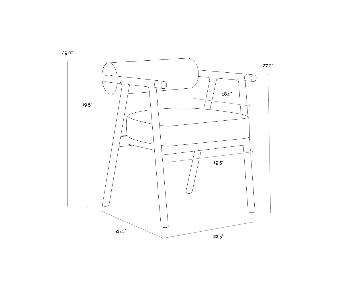 Sunpan Sova Dining Armchair