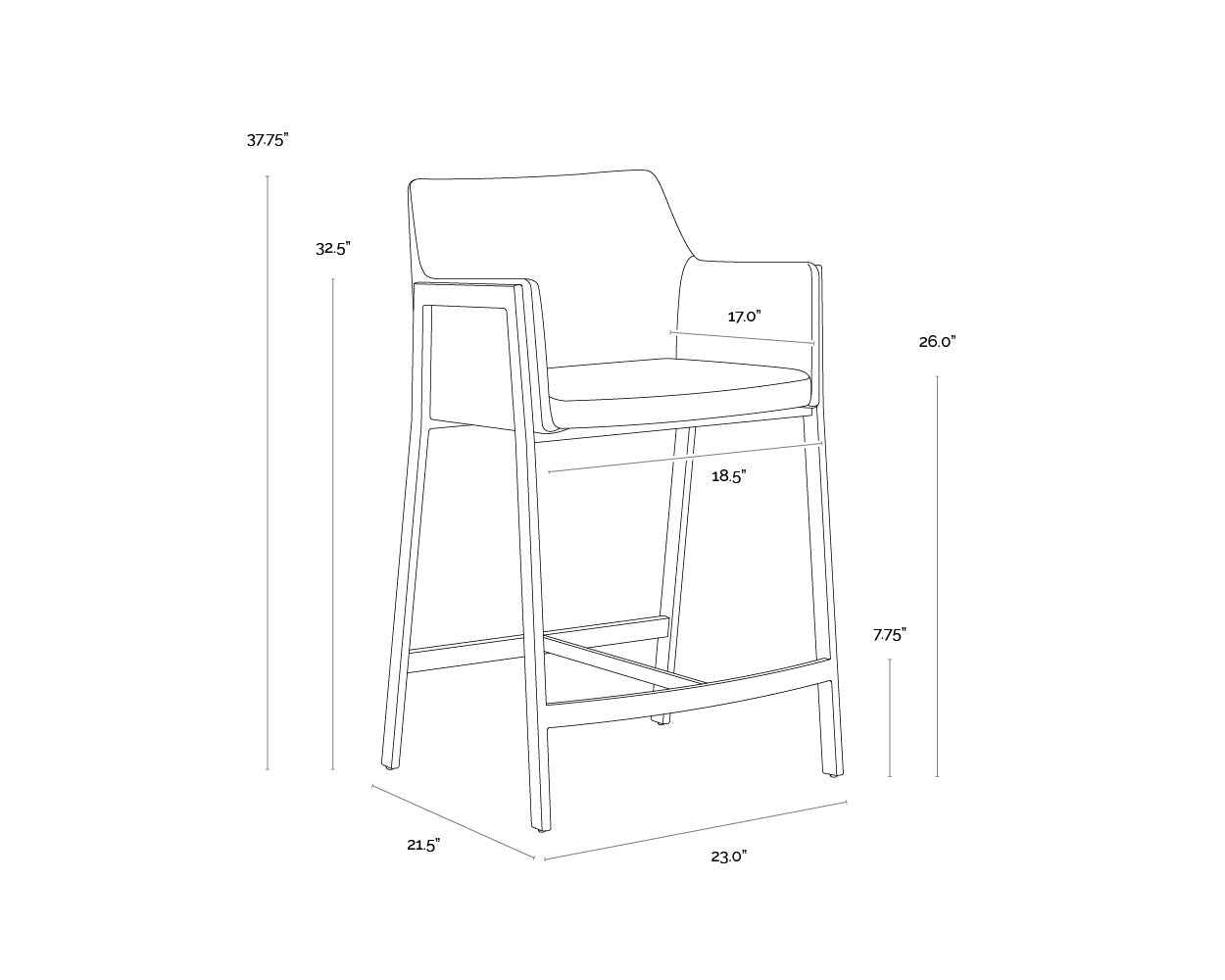 Sunpan Bernadette Counter Stool
