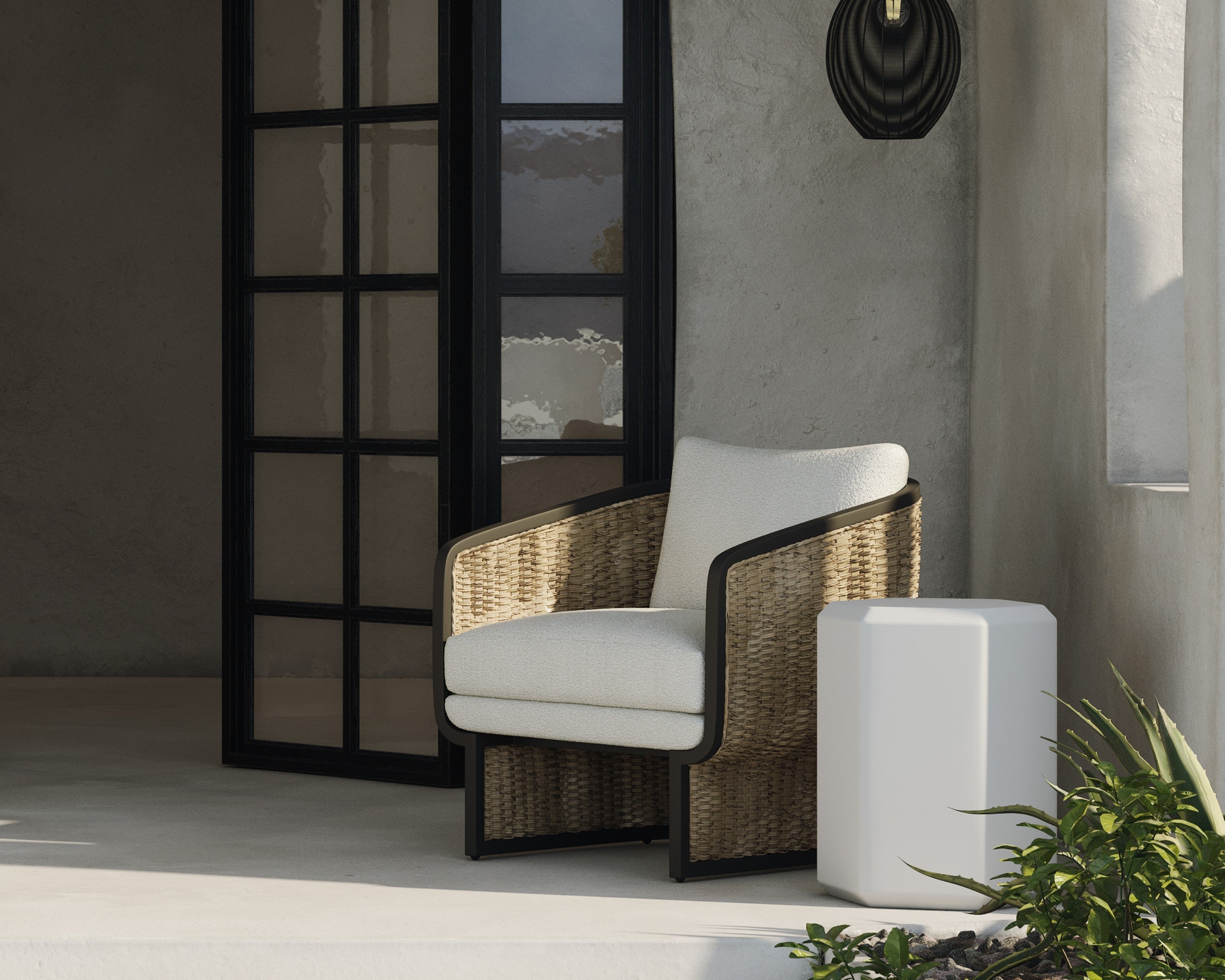 Sunpan Olbia Lounge Chair - Louis Cream