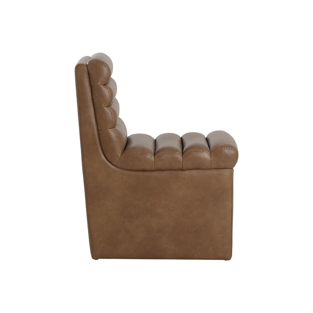 Sunpan Norm Wheeled Dining Chair - Copley Cognac