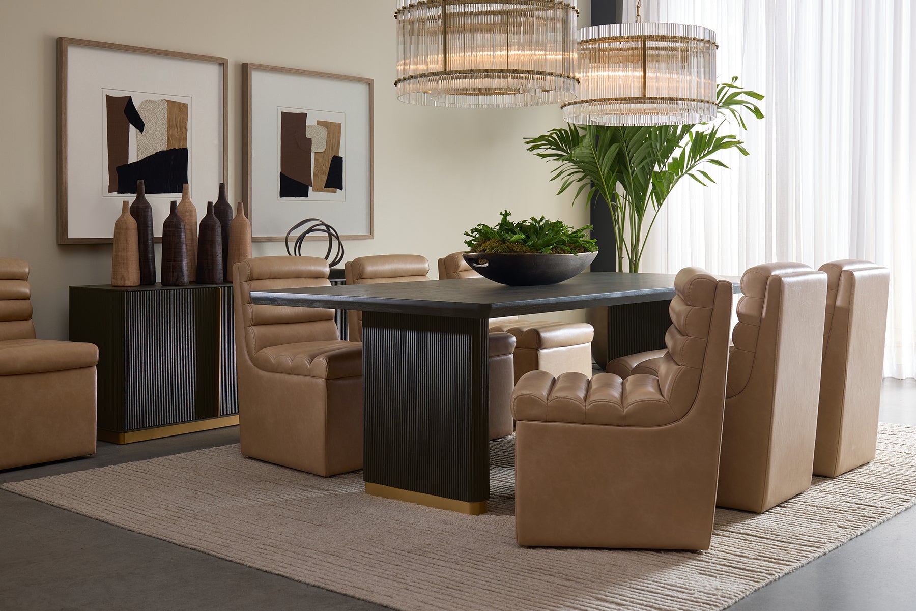 Sunpan Norm Wheeled Dining Chair