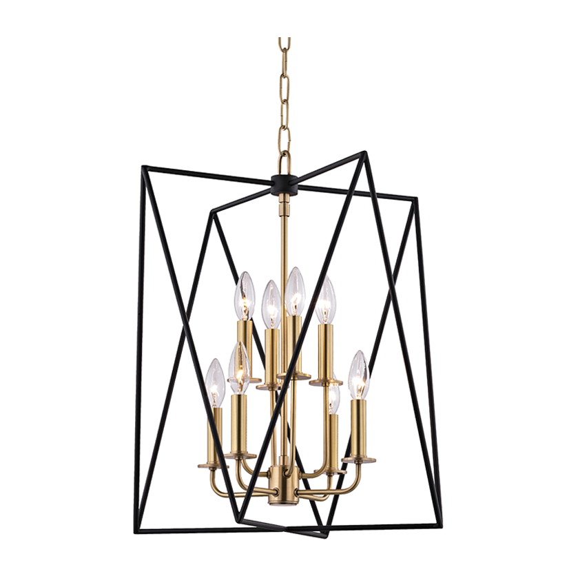 Hudson Valley Lighting Laszlo 8 Light 18.25 inch Aged Brass Pendant Ceiling Light