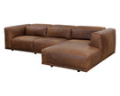 Sunpan Beau Sofa Chaise - Raf - Lucia Tobacco Leather