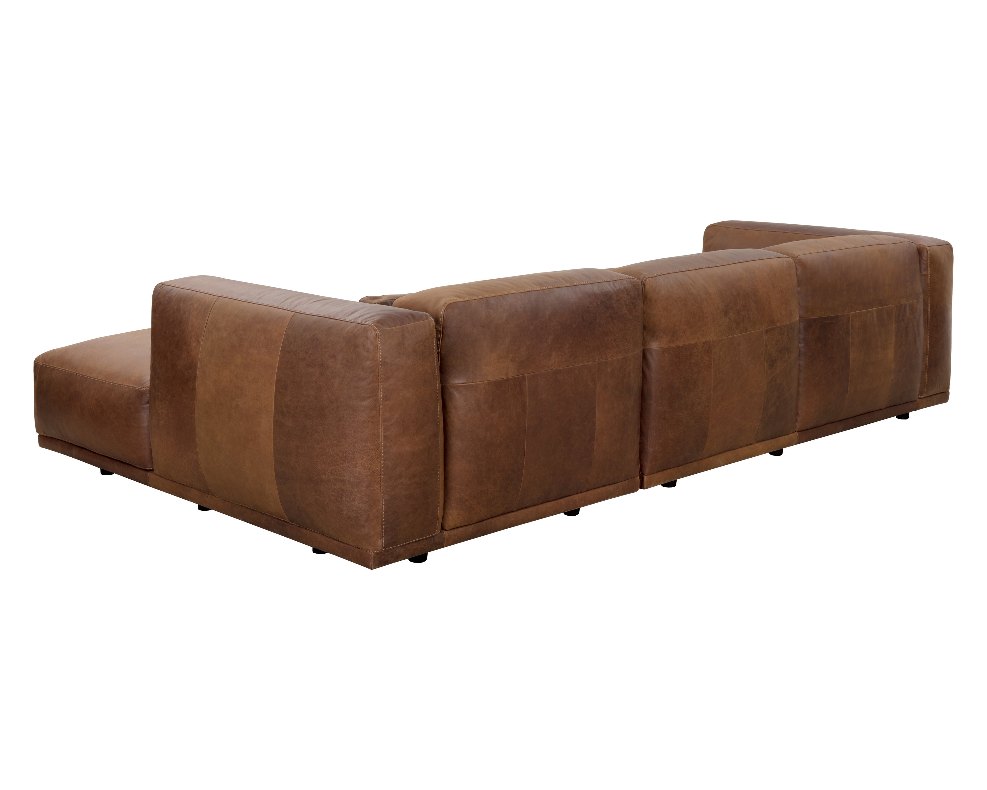 Sunpan Beau Sofa Chaise - Raf - Lucia Tobacco Leather