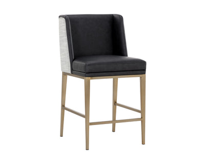 Sunpan Joplin Counter Stool - Cantina Black / Vera White Pepper