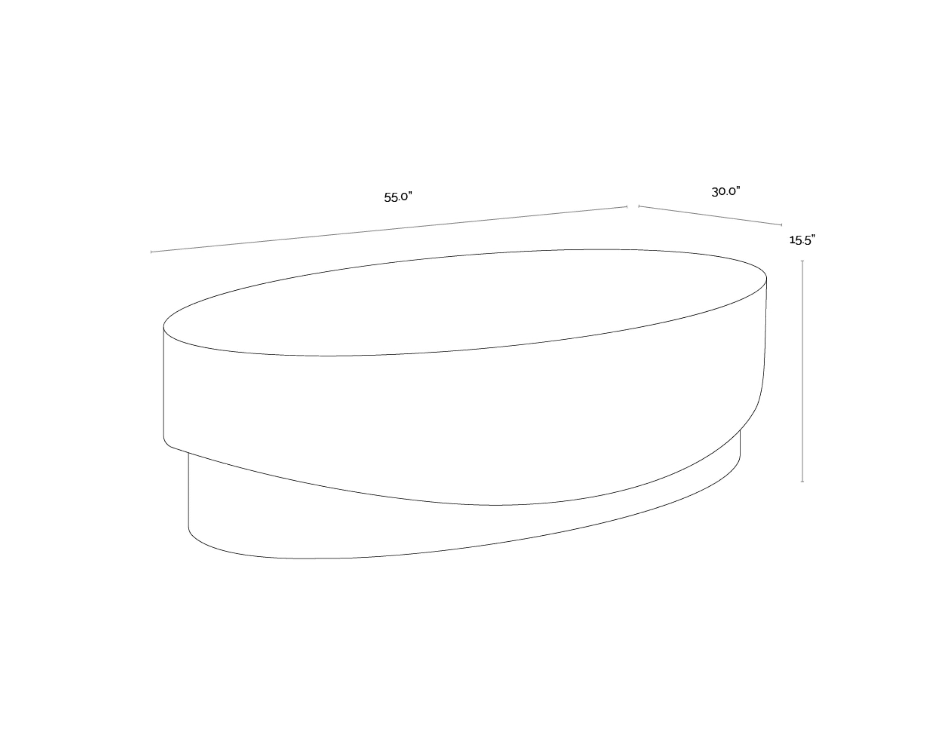 Sunpan Leda Coffee Table - Oval