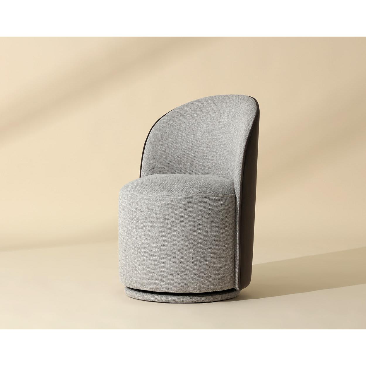 Sunpan Cavoli Swivel Dining Chair, Grey