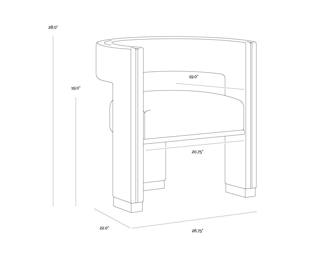 Sunpan Adamina Dining Armchair