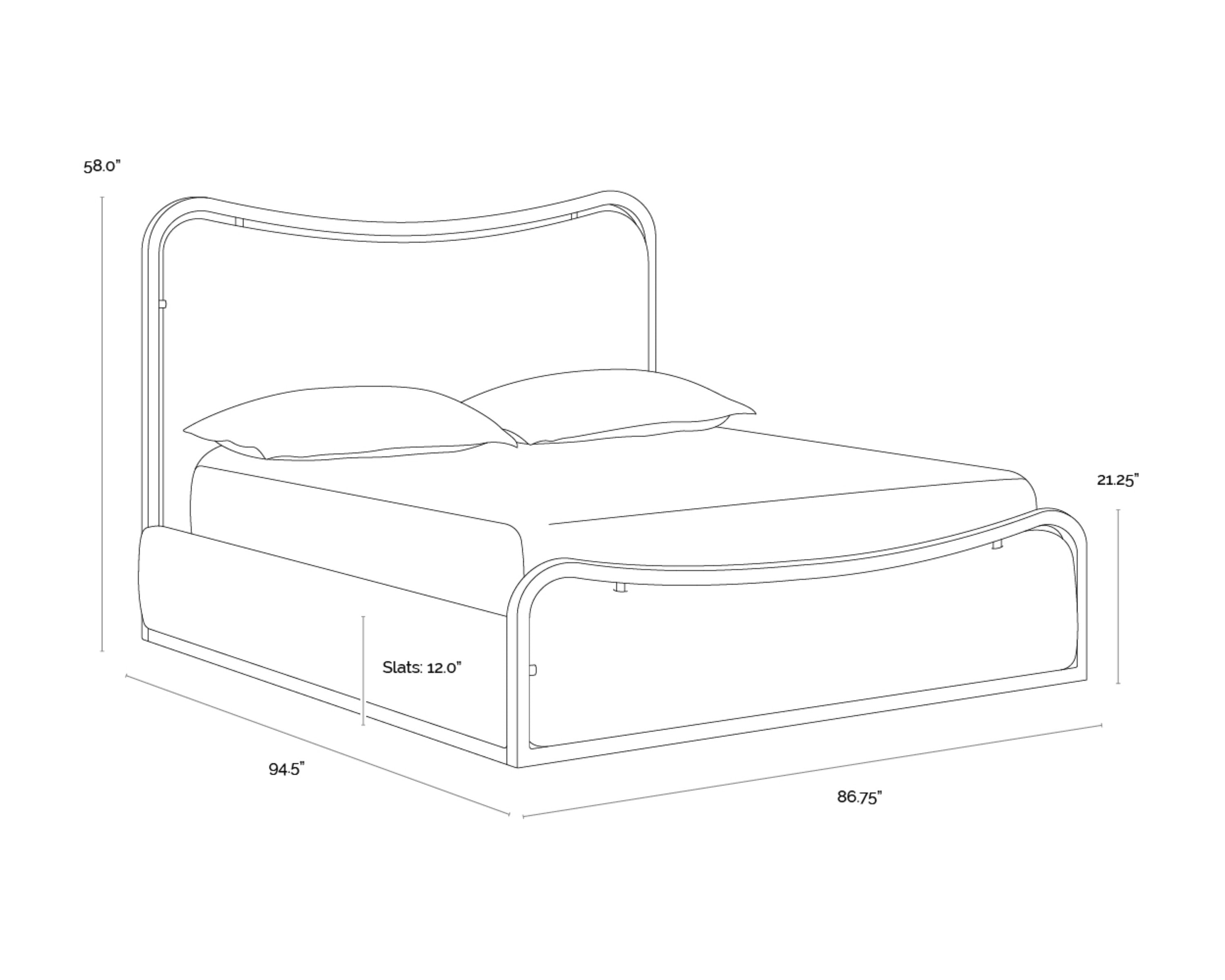 Sunpan Junia Bed - King - Hailey Moon