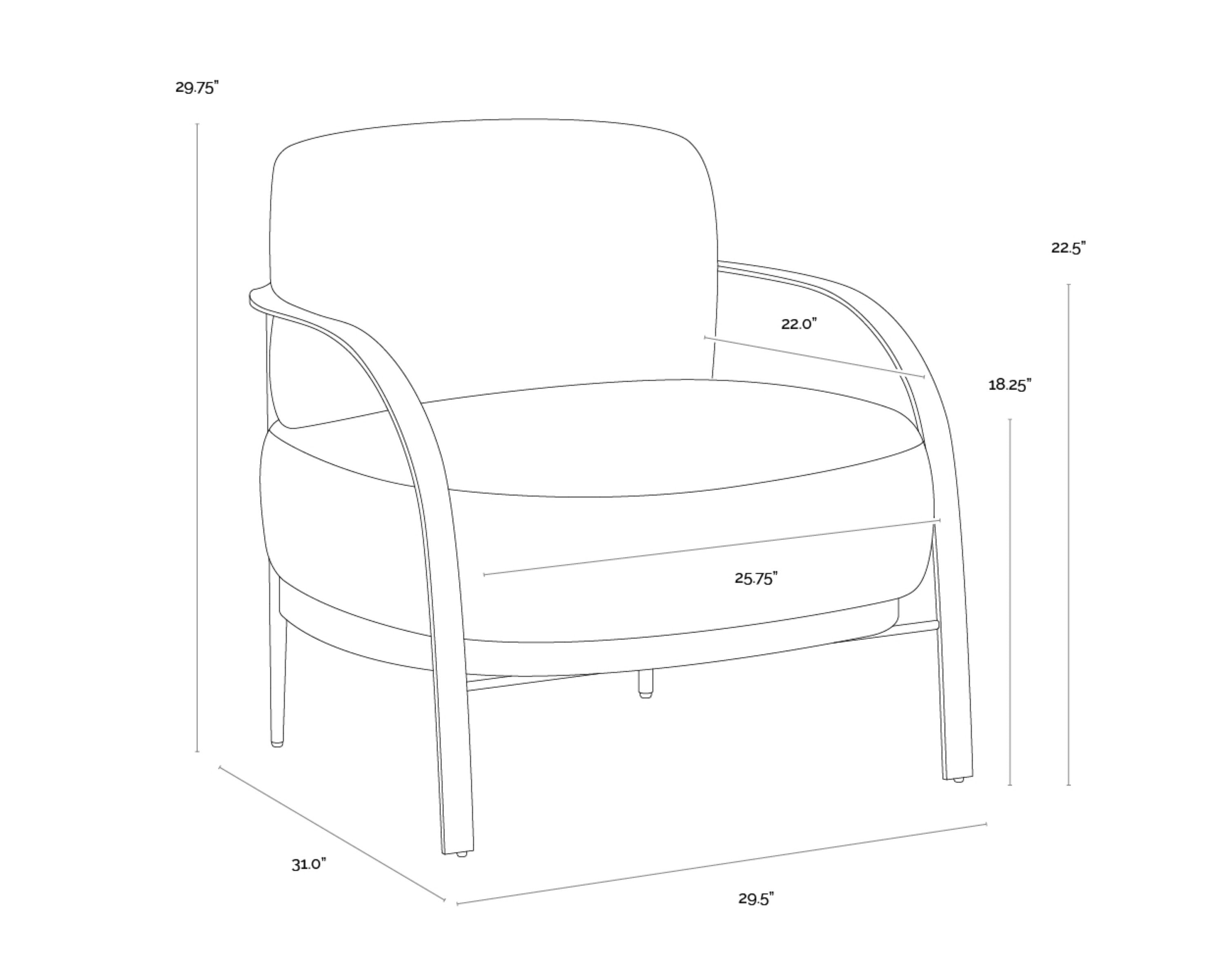 Sunpan Daphne Lounge Chair - Hailey Moon